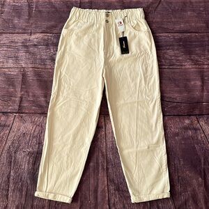 Buckle Store Shinestar Ivory Cream Paper Bag Cotton Pants Sz XL New NWT